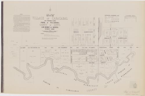 Map of the Village of Caragabal and suburban lands [cartographic material] / printed and published by Dept. of Lands