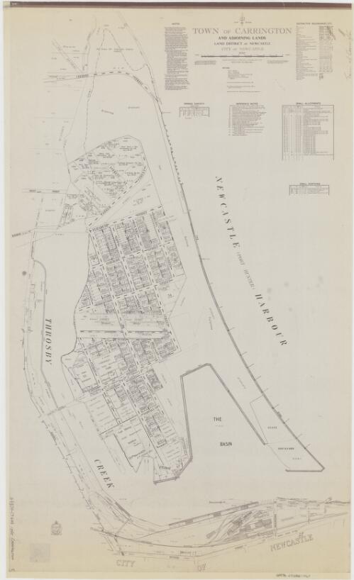 Town of Carrington and adjoining lands [cartographic material] : Land District of Newcastle, City of Newcastle / compiled, drawn & printed at the Department of Lands, Sydney, N.S.W