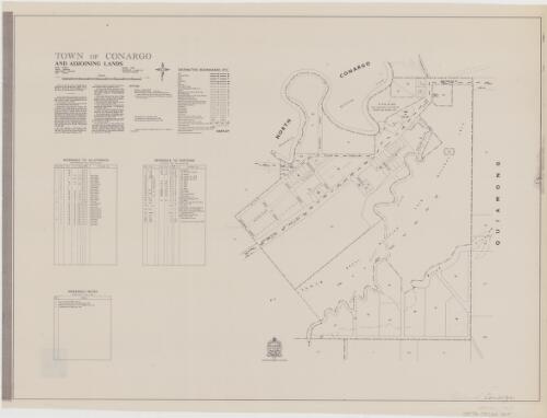 Town of Conargo and adjoining lands [cartographic material] : Parish - Conargo, County - Townsend, Land District - Deniliquin, Shire - Conargo : within Division - Central, N.S.W., Pastures Protection District - Deniliquin / printed and published by Dept. of Lands