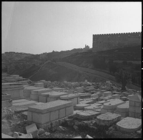 Miscellaneous scenes, Jerusalem, mostly in valley of Kedron [cemetery close-up, ca. 1940-45, 2] [picture] / [Frank Hurley]