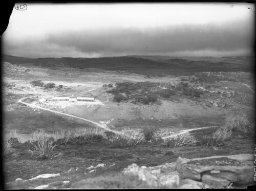Looking along W.[?] Kiewa River valley down onto Pretty valley dam site [Kiewa, December 1947, 1] [picture] : [State Electricity Commission of Victoria] / [Frank Hurley]
