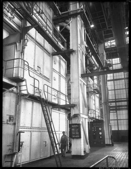 Boiler House East End View [power station, Yallourn, Victoria, December 1947] [picture] : [State Electricity Commission of Victoria] / [Frank Hurley]
