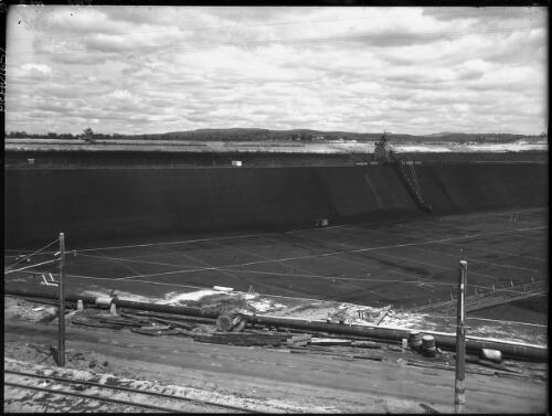 Panorama of open cut Yallourn photographed from S. corner [coal mine, December 1947] [picture] : [State Electricity Commission of Victoria] / [Frank Hurley]