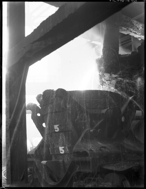 [Industrial equipment, a large container marked 5] [picture] : [Industry] / [Frank Hurley]