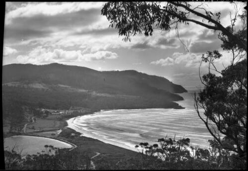 Eaglehawk Neck [from above with tree on right] [picture] : [Eaglehawk Neck, Tasmania] / [Frank Hurley]