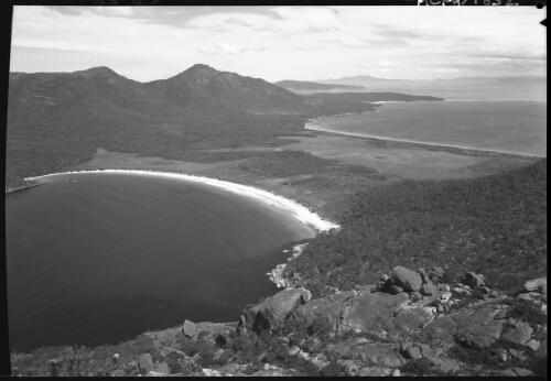 Wineglass Bay from Mt Amos [2] [picture] : [Coles Bay, Tasmania] / [Frank Hurley]