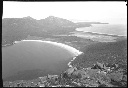 Wineglass Bay from Mt Amos [1] [picture] : [Coles Bay, Tasmania] / [Frank Hurley]