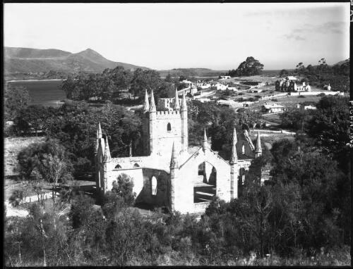 Church & view from Scorpion Hill [3] [picture] : [Port Arthur, Tasmania] / [Frank Hurley]