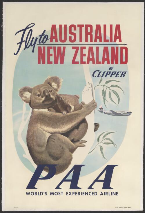 Fly to Australia, New Zealand by Clipper : PAA, world's most experienced airline