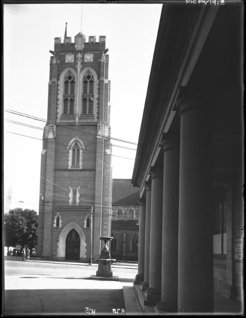 Cathedral from Tourist Bureau [picture] : [Hobart, Tasmania] / [Frank Hurley]