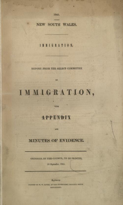 Report from the Select Committee on Immigration : with appendix and minutes of evidence
