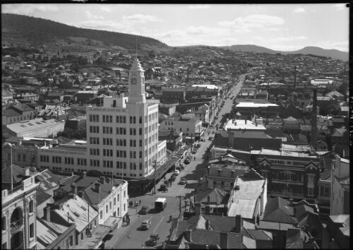 Murray St & T&G [building] from St Davids [picture] : [Hobart, Tasmania] / [Frank Hurley]