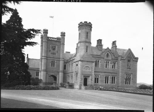 Various scenes Government House & grounds [with motorbike on driveway] [picture] : [Hobart, Tasmania] / [Frank Hurley]
