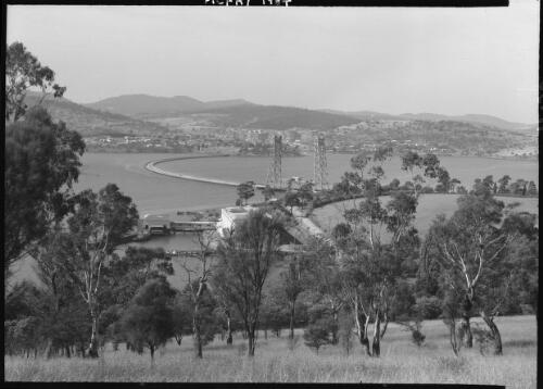 Shot of Bridge from above Govt [Government] House [picture] : [Hobart, Tasmania] / [Frank Hurley]