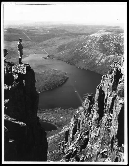 Dove Lake from Summit, vertical [picture] : [Cradle Mountain, Tasmania] / [Frank Hurley]