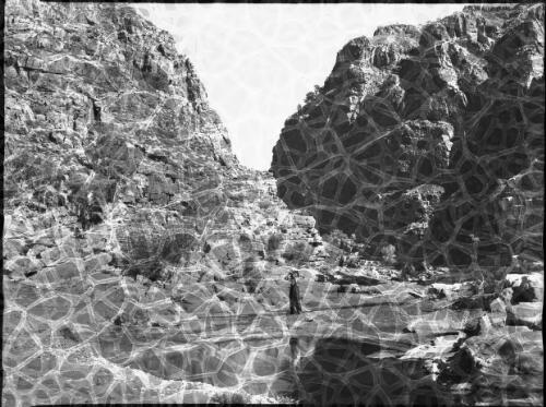 [Hale River canyon, with figure and pool] [picture] : [Central Australia] / [Frank Hurley]