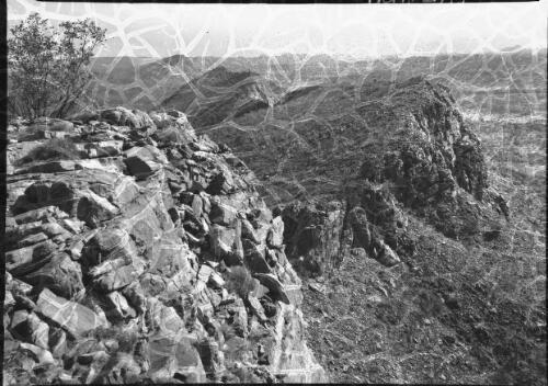 [Mountains and valleys, cliffs, trees, long view] [picture] : [Central Australia] / [Frank Hurley]