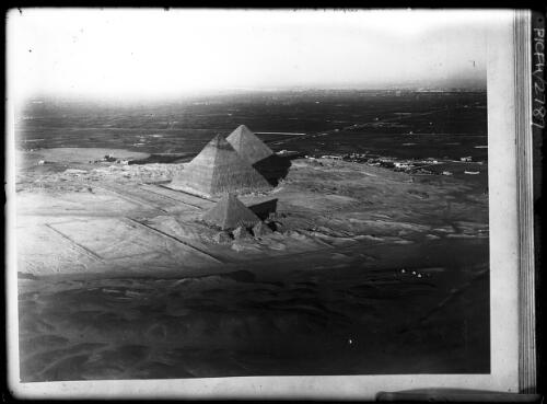 [Pyramids from the air, Egypt] [picture] : [Cairo, Egypt panoramas] / [Frank Hurley]
