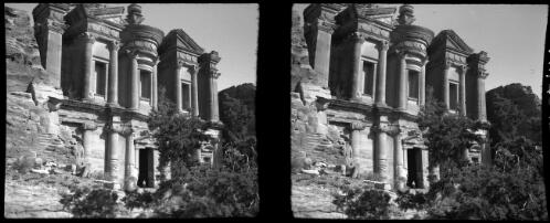 El Dier or Ad-Dayr [Petra, front view] [picture] : [Jordan, World War II] / [Frank Hurley]