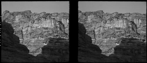 This picture shows the beautiful weathering of a cliff face [Petra?] [picture] : [Jordan, World War II] / [Frank Hurley]