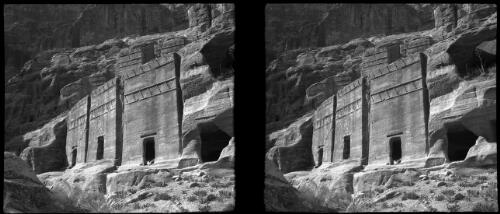 Nabataean tombs, Petra [picture] : [Jordan, World War II] / [Frank Hurley]