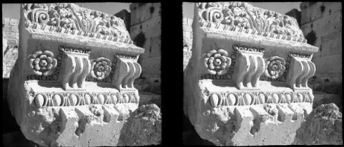Parapet carving, Baalbeck [picture] : [Lebanon, World War II] / [Frank Hurley]