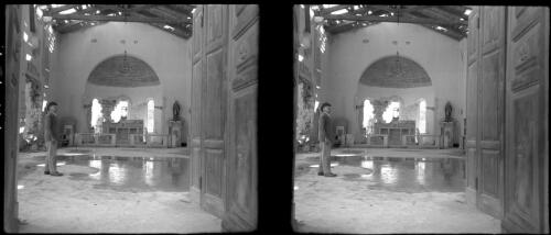 Various scenes taken in Tobruck Nov 28 42 [1942, a man, interior of a church, view of the altar] [picture] : [Libya, World War II] / [Frank Hurley]