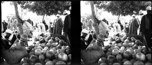 Nile Luxor [marketplace, melons, 2] [picture] : [Egypt, World War II] / [Frank Hurley]