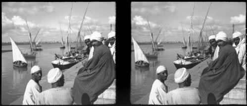Fellucca [felucca] port on Nile near Cairo [picture] : [Egypt, World War II] / [Frank Hurley]