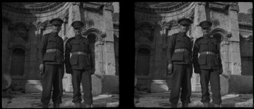 Baalbek [two men in military uniform, standing] [picture] : [Lebanon, World War II] / [Frank Hurley]