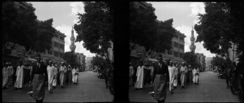 Cairo in the Musky & The Brass bazaar [tree-lined street] [picture] : [Egypt, World War II] / [Frank Hurley]