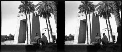 The magnificent ceremonial gateway before the Temple of Khonsu-god of the Moon Karnak [picture] : [Egypt, World War II] / [Frank Hurley]