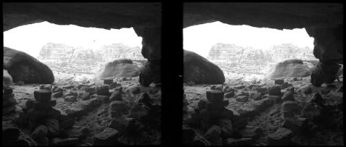View from entrance to a cave Petra [picture] : [Jordan, World War II] / [Frank Hurley]
