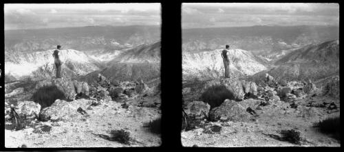 [Man standing in a barren landscape ca. 1938-1947] [picture] : [Tasmania] / [Frank Hurley]