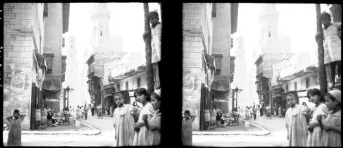 Minaret of Qalaun, also another vista showing Qalaun in distance [picture] : [Cairo, Egypt, World War II] / [Frank Hurley]