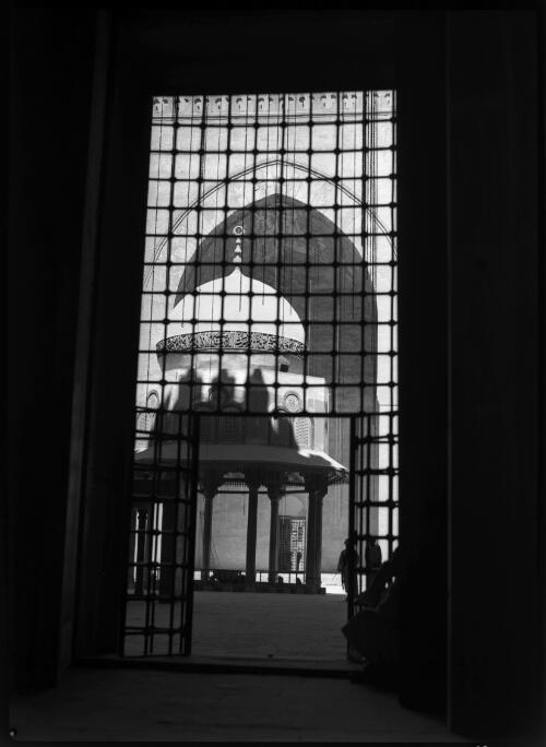 View in courtyard of Sultan Hassan Mosque Cairo [Sultan Hassan bin Mohammad bin Qala'oun] [picture] : [Cairo, Egypt, World War II] / [Frank Hurley]