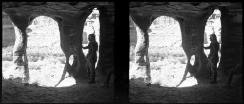 Amphitheatre cut out from the mountain face in Roman times [Petra] [picture] : [Jordan, World War II] / [Frank Hurley]