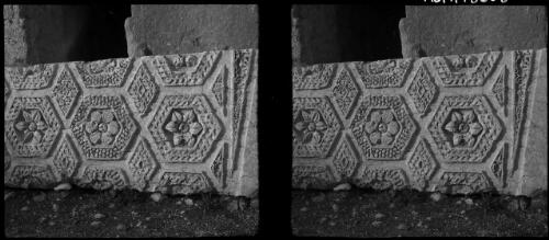 Baalbek [detail of carved adornment with floral motif] [picture] : [Lebanon, World War II] / [Frank Hurley]