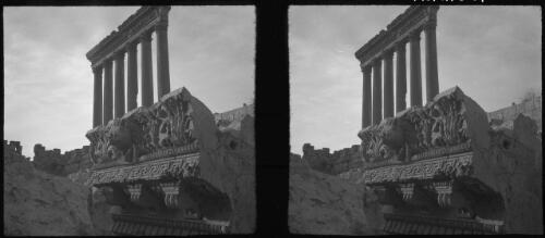 The Columns of Temple of Jupiter Baalbek Syria [picture] : [Lebanon, World War II] / [Frank Hurley]