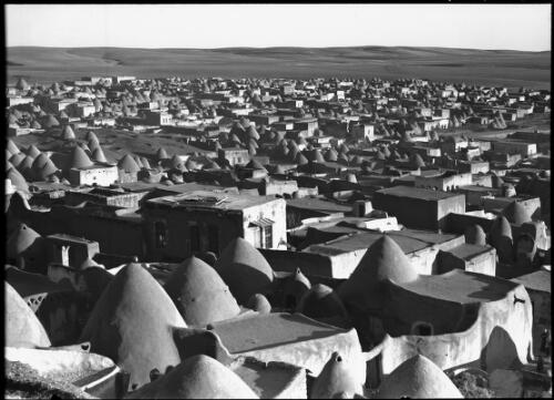 Village north of Homs Syria [elevated view of mud-brick beehive houses] [picture] / [Frank Hurley]