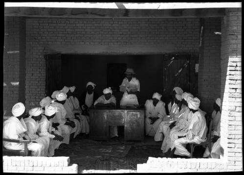 Local Govt. Rural Council in session., the members are elected by the villages themselves [picture] : [Sudan, World War II] / [Frank Hurley]