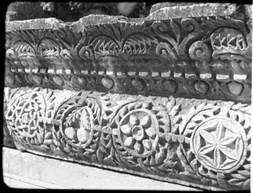 Lake of Galilee [architectural detail of unidentified building, possibly frieze of the synagogue of Capernaum] [picture] / [Frank Hurley]