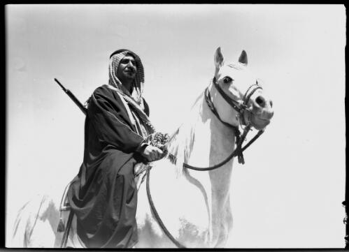 [Arab horseman mounted on horse] [picture] / [Frank Hurley]
