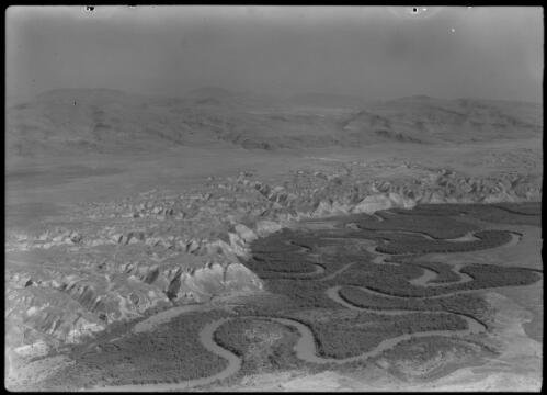 The winding course of the Jordan, aerial [picture] : [Jordan] / [Frank Hurley]