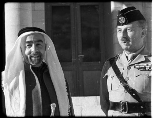 Emir [portrait of Emir Abullah, left, and Glubb Pasha, right] [picture] : [Jordan] / [Frank Hurley]