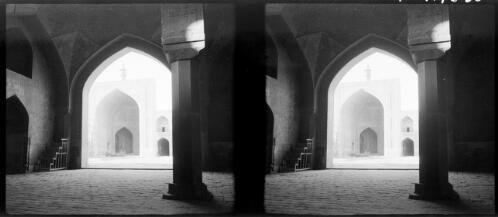 [View from interior of Madresseh Shah Hossien religious college, Isfahan?] [picture] : [Iran, World War II] / [Frank Hurley]