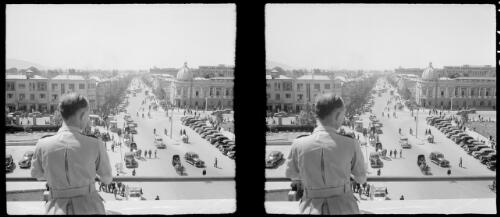 Sepah Square which is the heart of Teheran City [looking down the avenue] [picture] : [Iran, World War II] / [Frank Hurley]