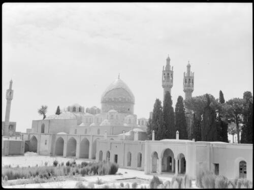 The Shrine of Mahun in the village of same name about 25 miles east of Kerman, Persia [view of whole shrine complex, 2] [picture] : [Iran, World War II] / [Frank Hurley]