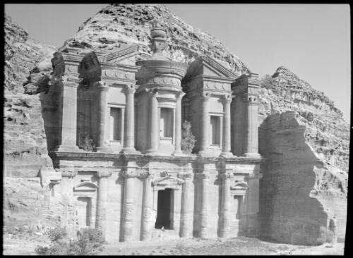 Temple of Sacrifice Petra [ca. 1940-1946] [picture] : [Petra Valley, Jordan] / [Frank Hurley]