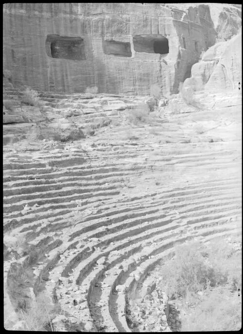 Amphitheatre Petra [ca. 1940-1946] [picture] : [Petra Valley, Jordan] / [Frank Hurley]